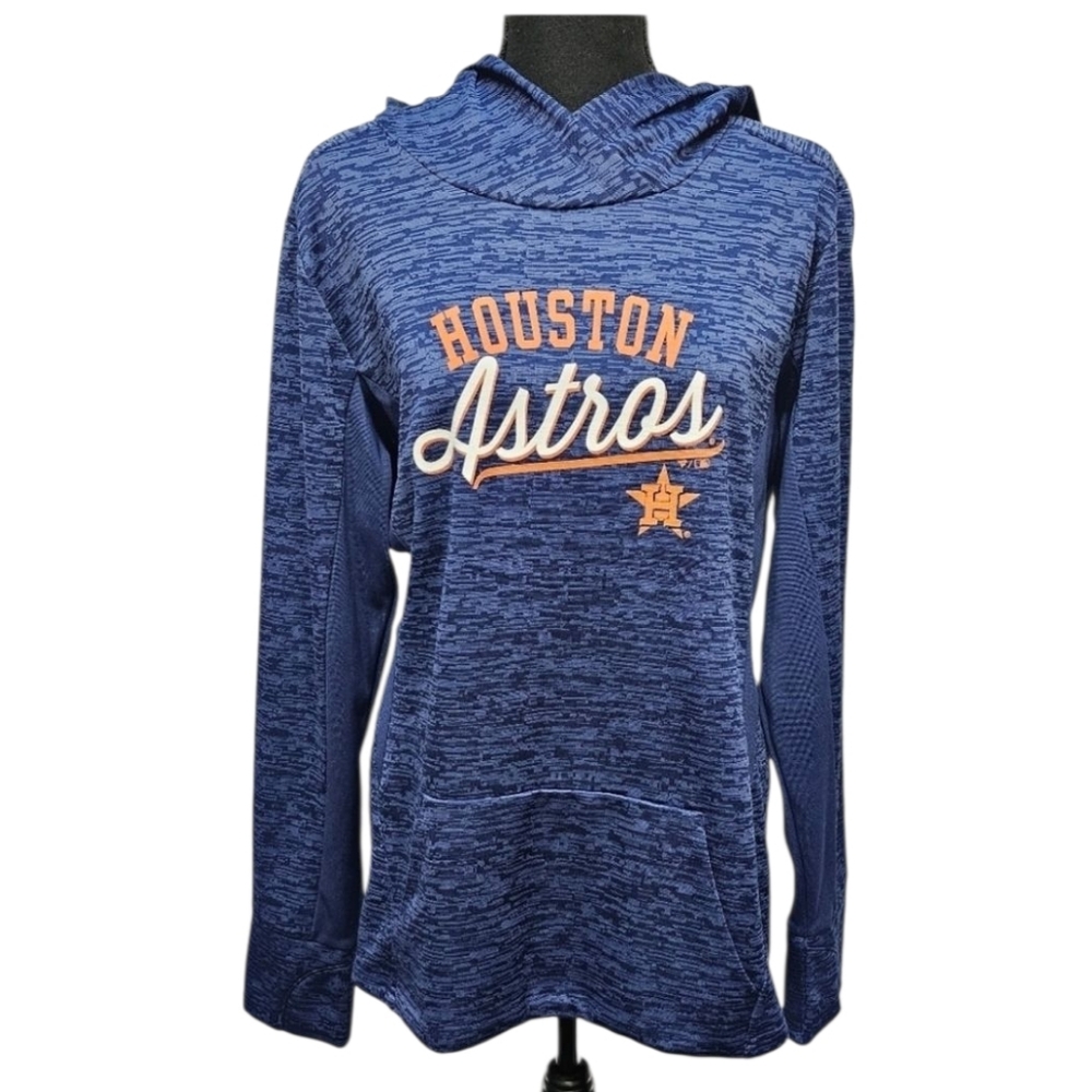 Majestic Houston Astros Fan Fashion Hooded Sweatshirt 100% Polyester Size L